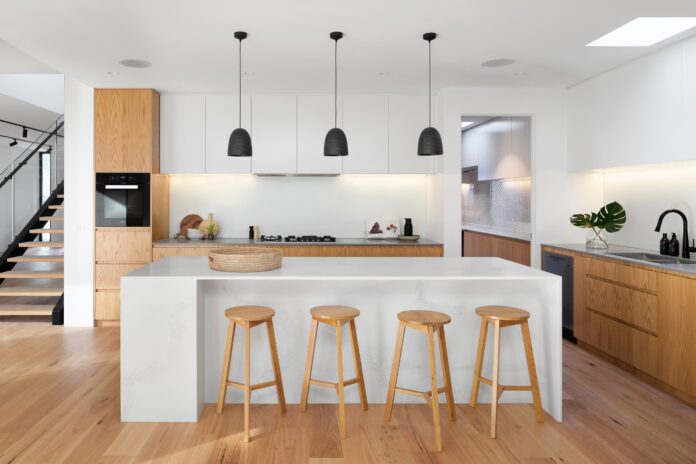 oak kitchen cabinets look modern